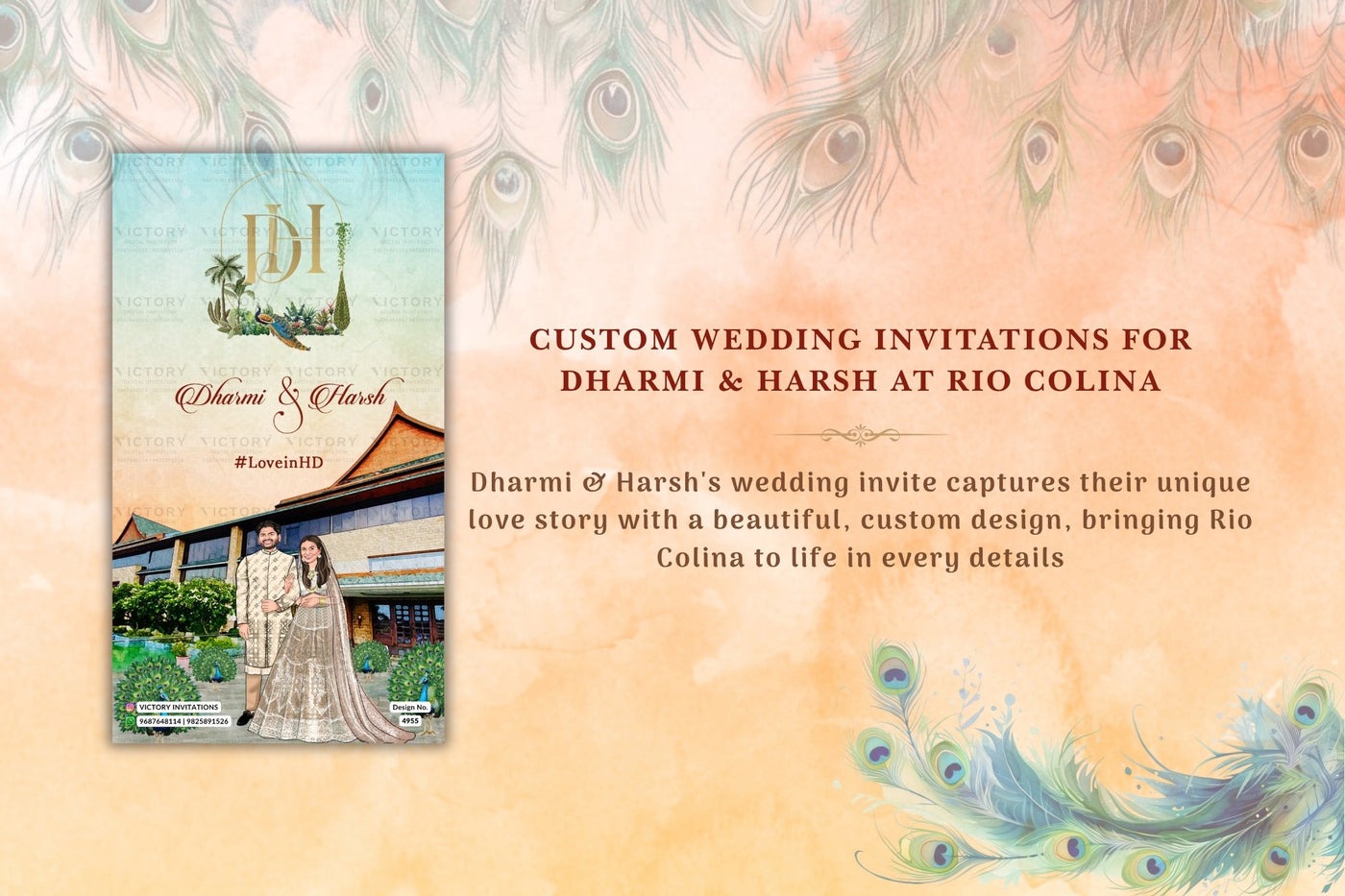 Custom Wedding Invitations for Dharmi & Harsh at Rio Colina