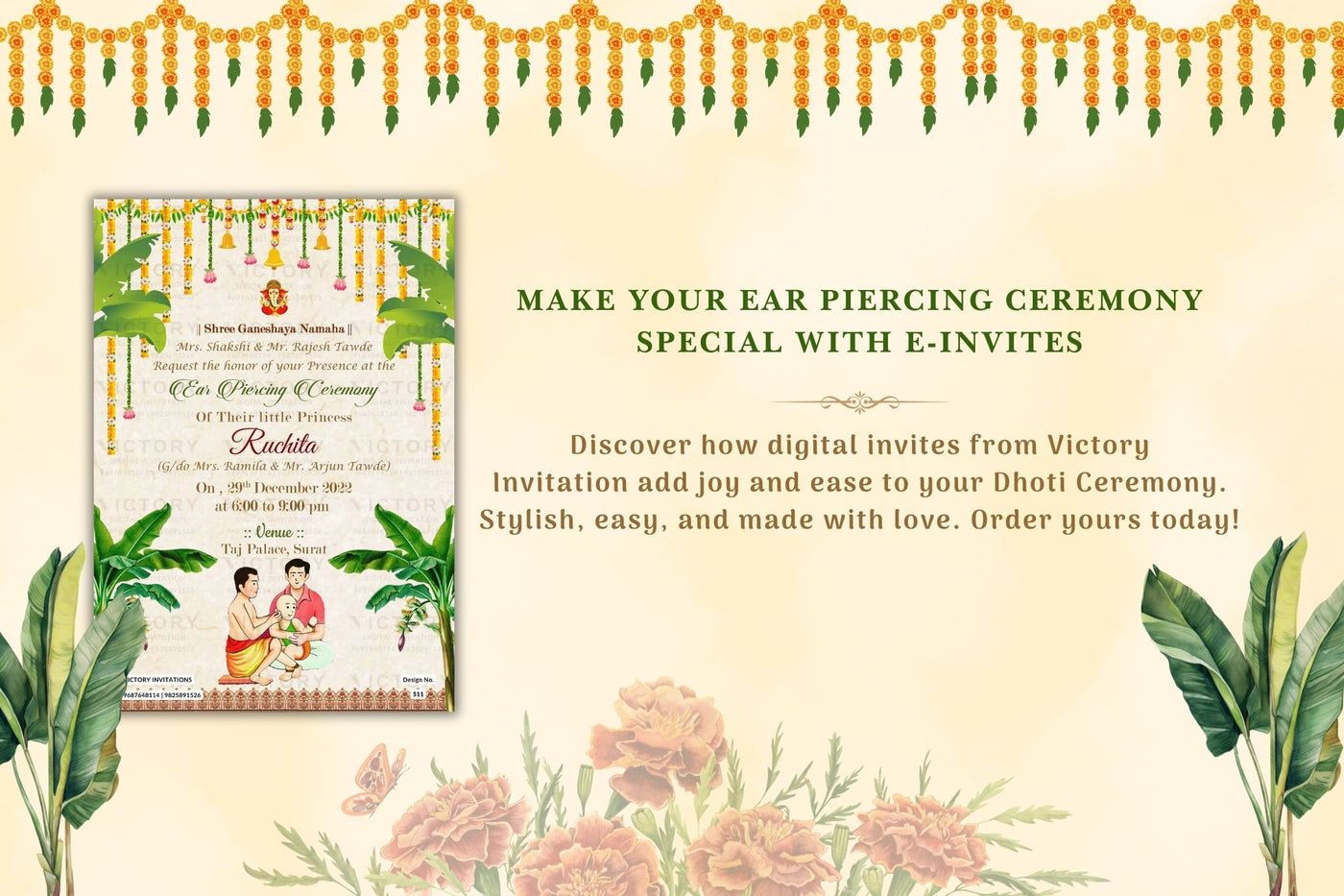 Make Your Ear Piercing Ceremony Special with E-Invites 😍