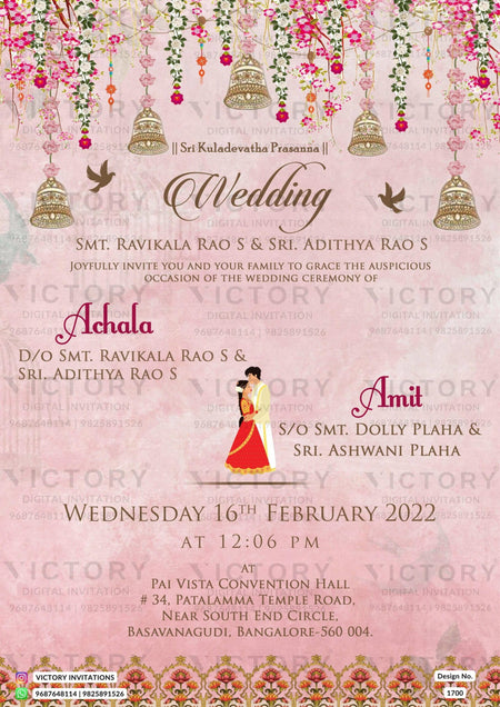 "Stunning Floral-Themed, vintage wooden arch frame Digital Wedding Invitation Cards "