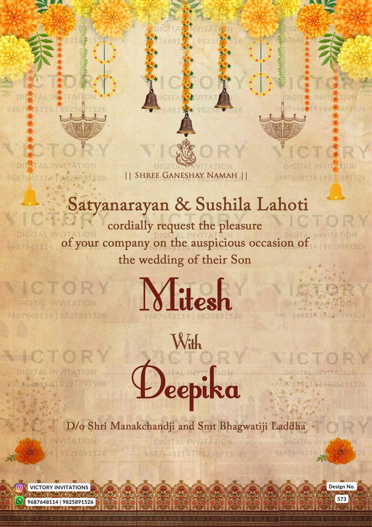 Pastel and Vibrant Shaded Lavish Indian Wedding Invitations with Festive Indian Scenery Backdrops