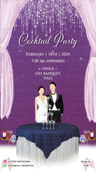 Cocktail Party invitation card in english language with glittery theme design 3738