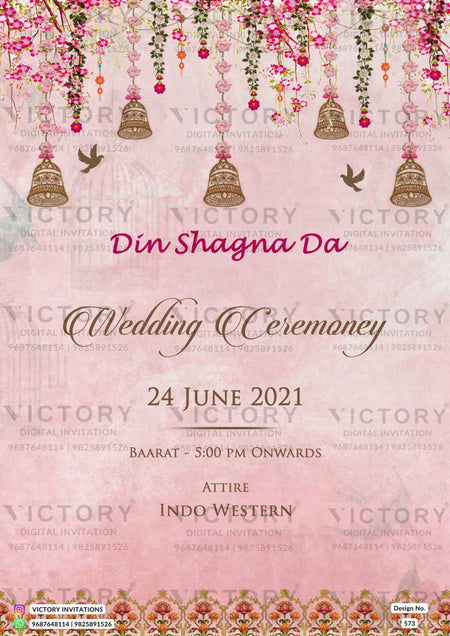 Pastel and Vibrant Shaded Lavish Indian Wedding Invitations with Festive Indian Scenery Backdrops