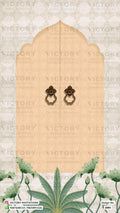 Romantic couple caricature invitation card for wedding ceremony of hindu north indian family in english language with Forest theme design 2085