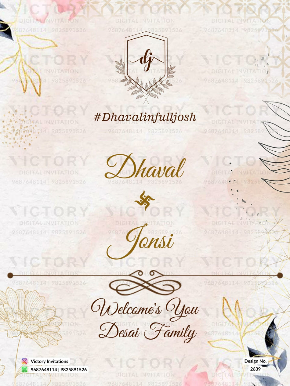 Food menu design for wedding ceremony in english language with flowers as minimalistic theme design 2639