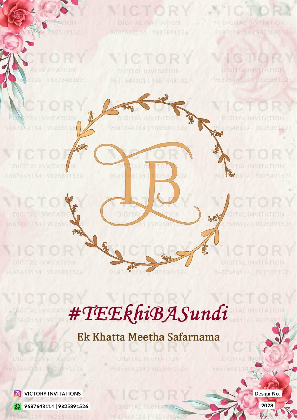 Traditional couple caricature invitation card for wedding ceremony of hindu maharashtrian marathi family in english language with Two state theme design 2028