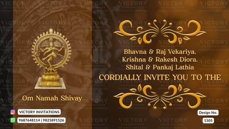 Arangetram Ceremony invitation card in english language with vintage theme design 1505