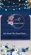 Husband Night invitation card in english language with leaves, string light, pillar as night theme design 2848