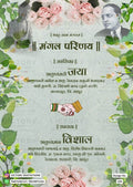 Buddhist Wedding ceremony invitation card of buddha family in marathi language with floral theme design 330