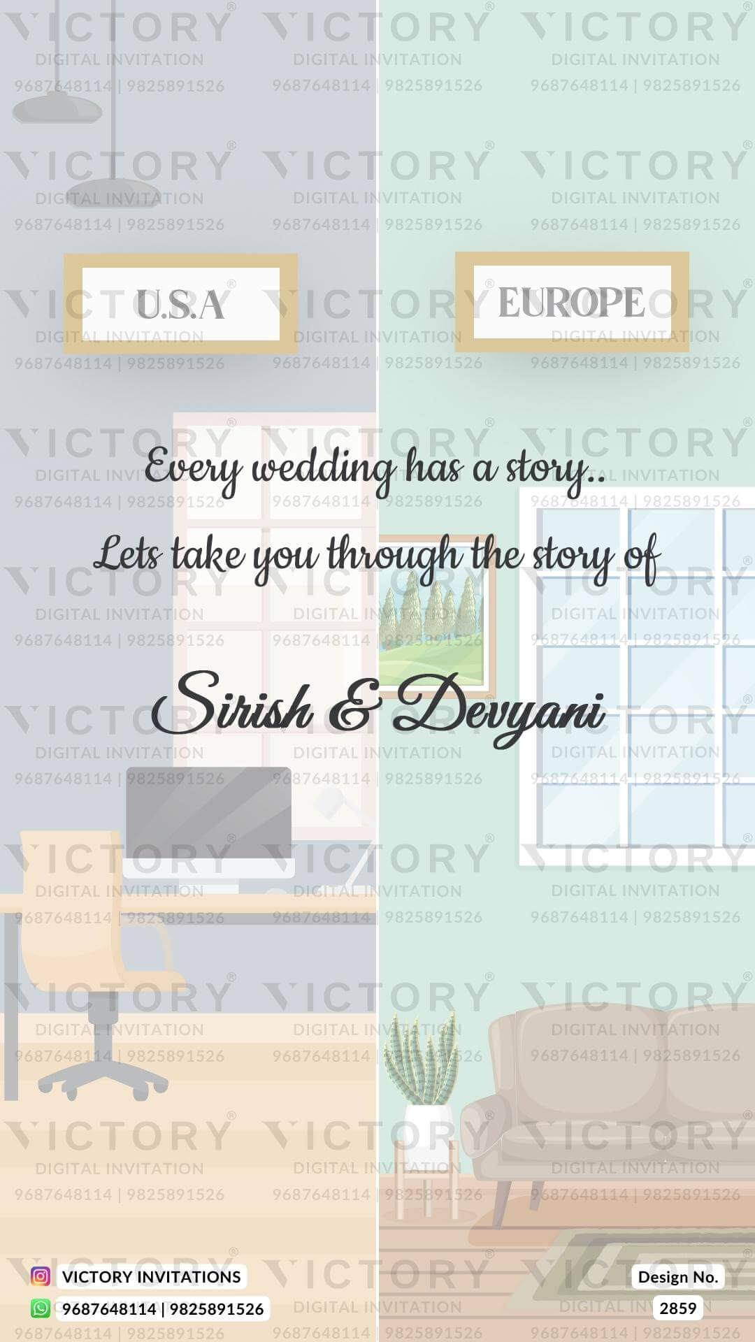 Adorable Couple Caricature Invitation Card For Wedding Ceremony Of Hin