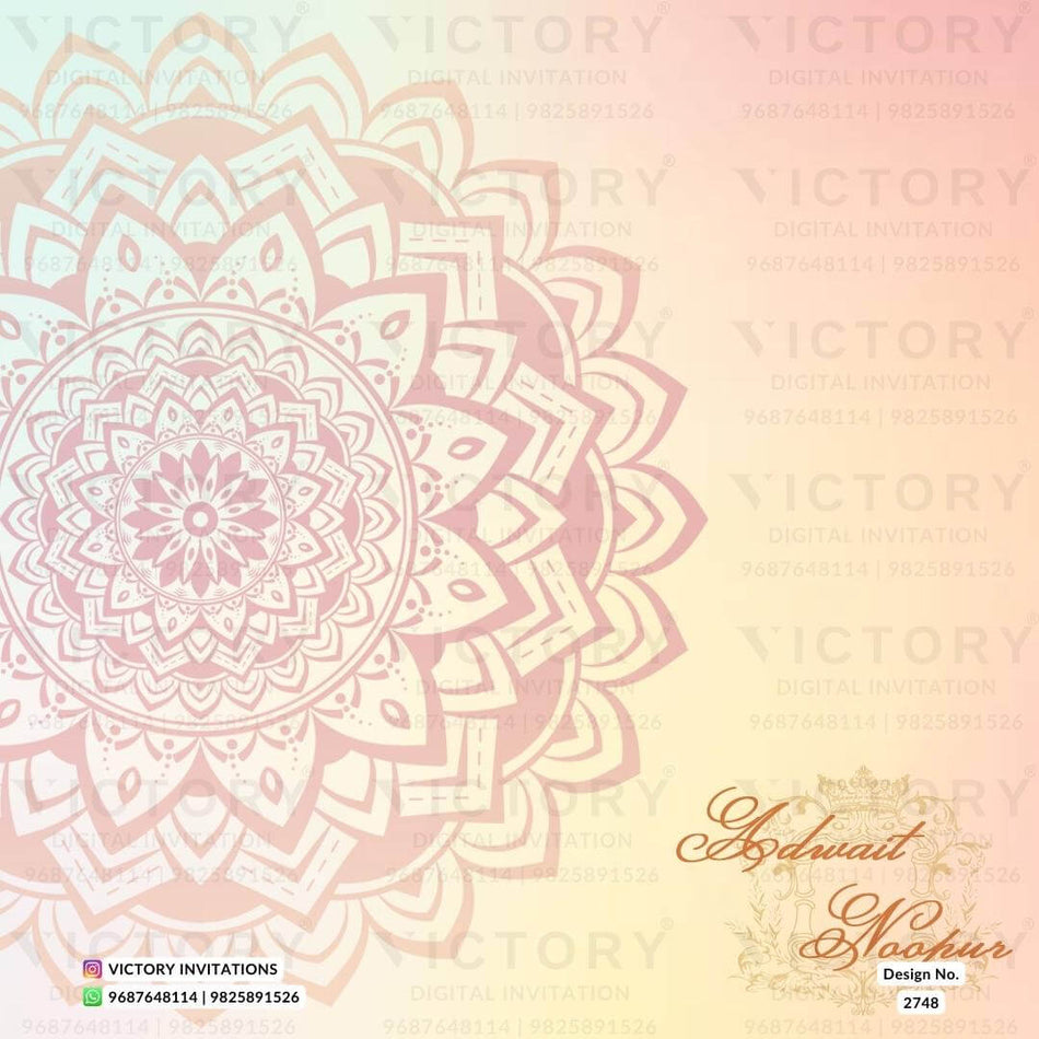 Wedding ceremony invitation card of hindu north indian bhojpuri family in English language with minimalistic theme design 2748