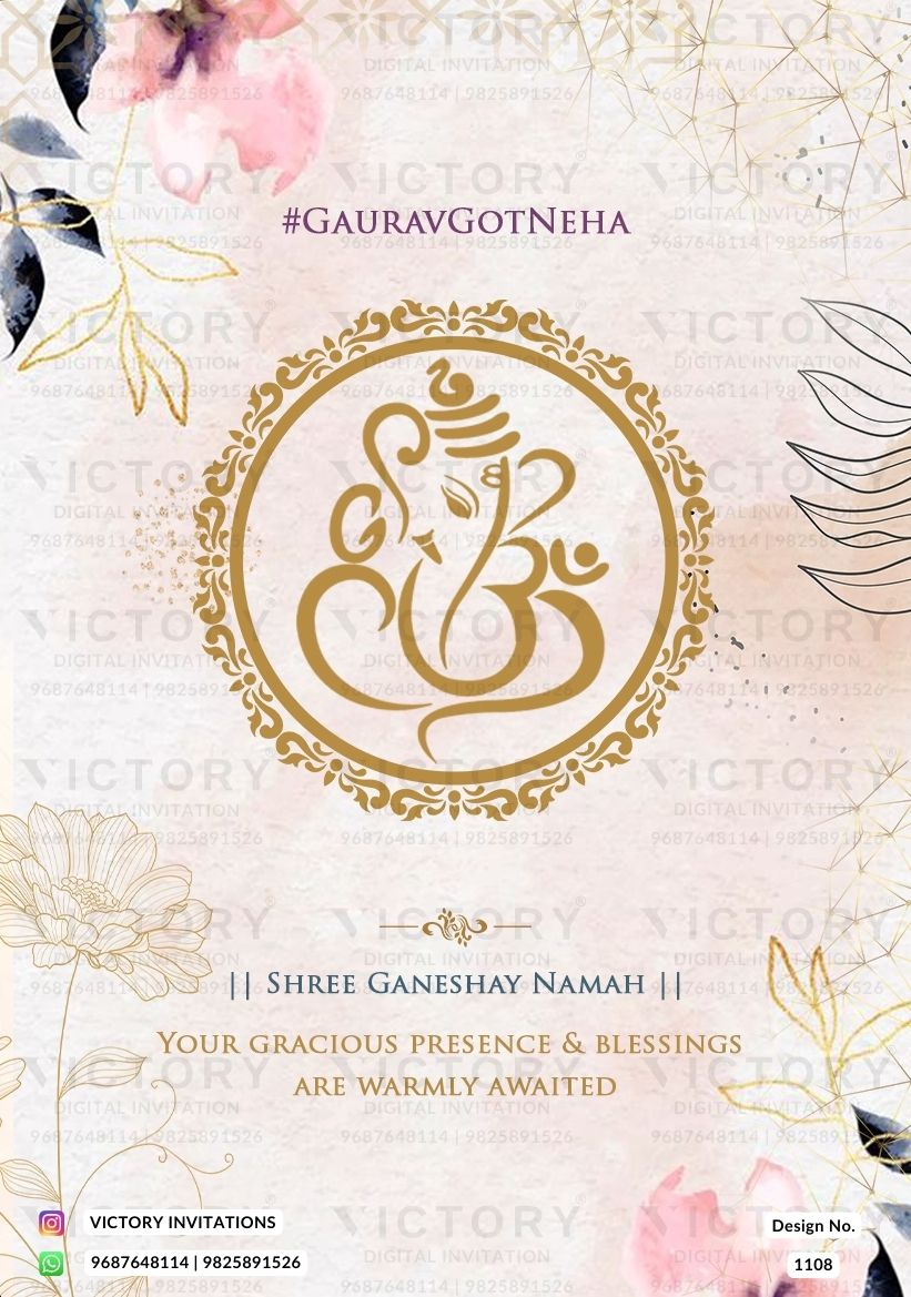 Dancing couple caricature invitation card for wedding ceremony of hindu Modern family in english language with Two state love story theme design 1108