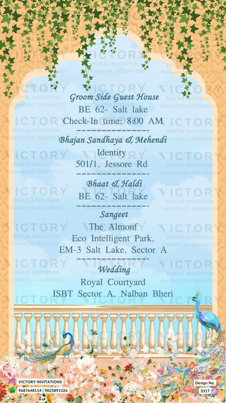 West Bengal Wedding Invitation Card PDF Design no.3317