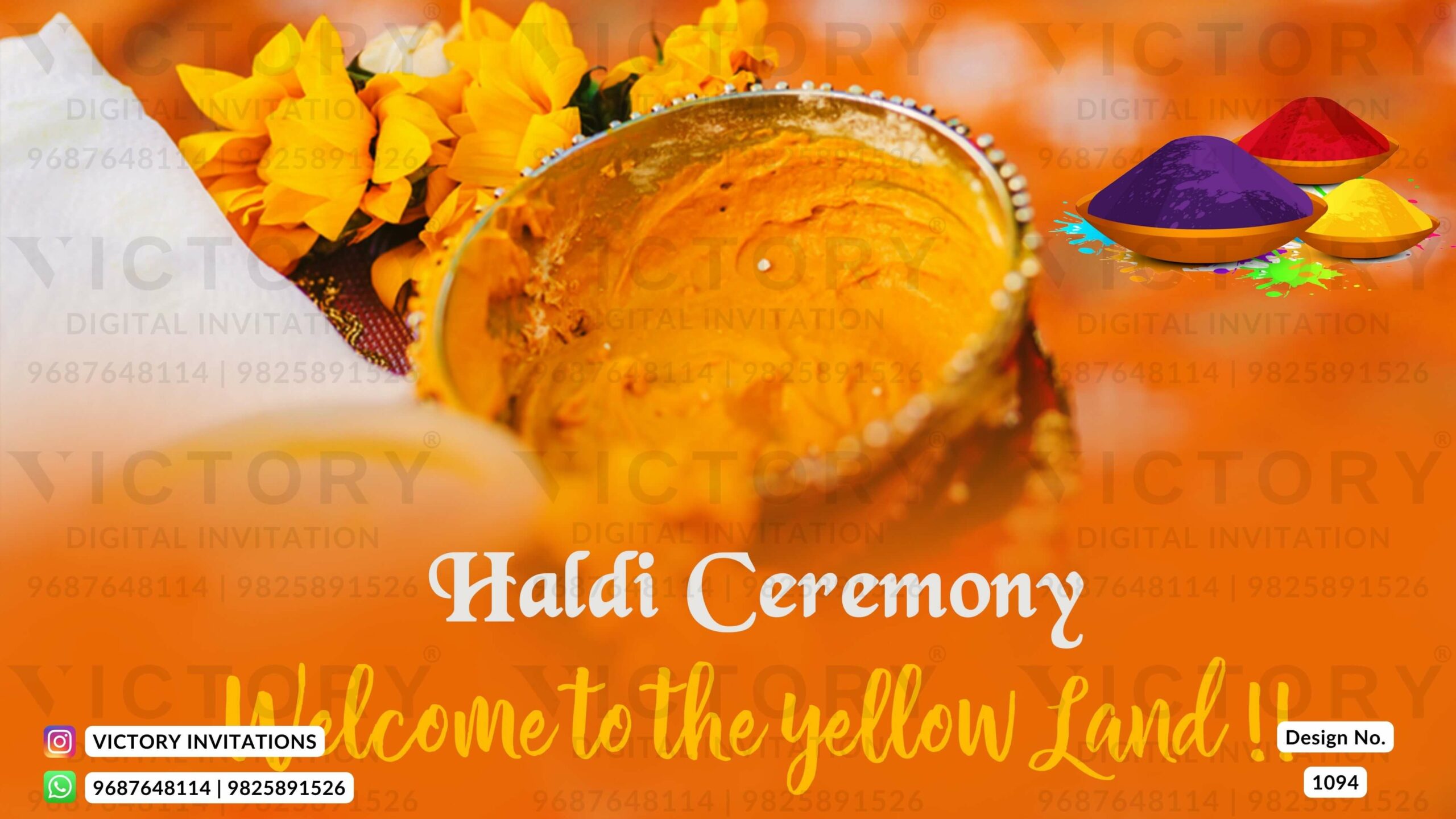 Haldi Welcome Standee design in english language with aesthetic theme design 1094
