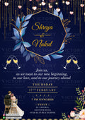 Cocktail Party invitation card in english language with  flowers, frame as floral theme design 1105