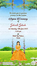 Digital Sinjara Ceremony Invitation of Indians in English Language With Floral Theme Design No. 1134