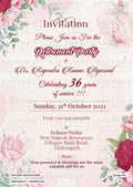Retirement Party invitation card in english language with flowers as floral theme design 10