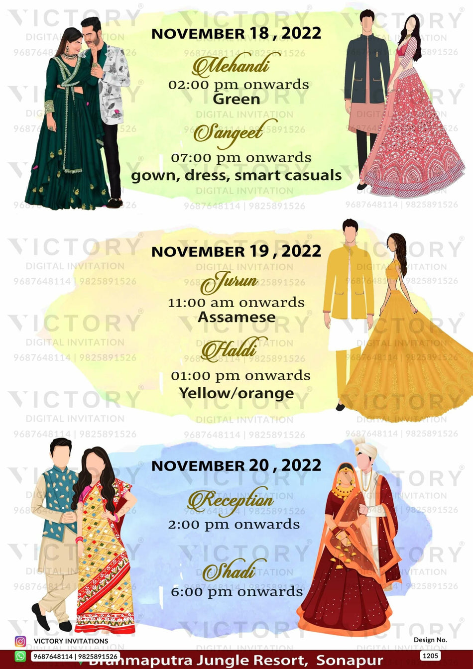 Digital Wedding Ceremony Invitation of Indians in English Language With Wardrobe Theme Design No. 1205