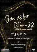 Bachelor Party invitation card in english language with glittery theme design 1299