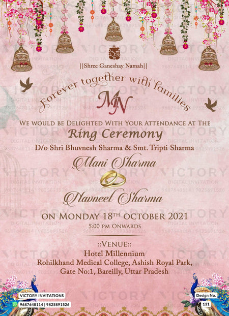 Engagement digital invitation card design No. 131.