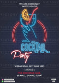 Cocktail Party invitation card in english language with  elegant theme design 1396