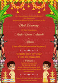 Dhoti ceremony invitation card in english language with diya as traditional theme design 1428