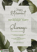 Retirement Party invitation card in english language with artistic leaves theme design 1433