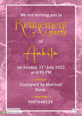 Retirement Party invitation card in english language with frame as minimalistic theme design 1436