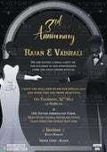 3rd Wedding Anniversary invitation card in English language with romantic couple doodle as gate theme design 1502