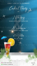 Cocktail Party invitation card in english language with  elegant theme design 1596