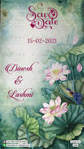 Save the Date card in english language with flowers as floral theme design 1685