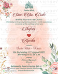 Nikah ceremony invitation card of Muslim family in english language with Floral theme design 82
