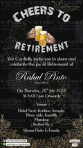 Retirement Party invitation card in english language with artistic flowers theme design 1740