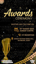 Award ceremony invitation card in english language with award as glittery theme design 1851