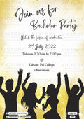 Bachelor Party invitation card in english language with minimalistic theme design 1863
