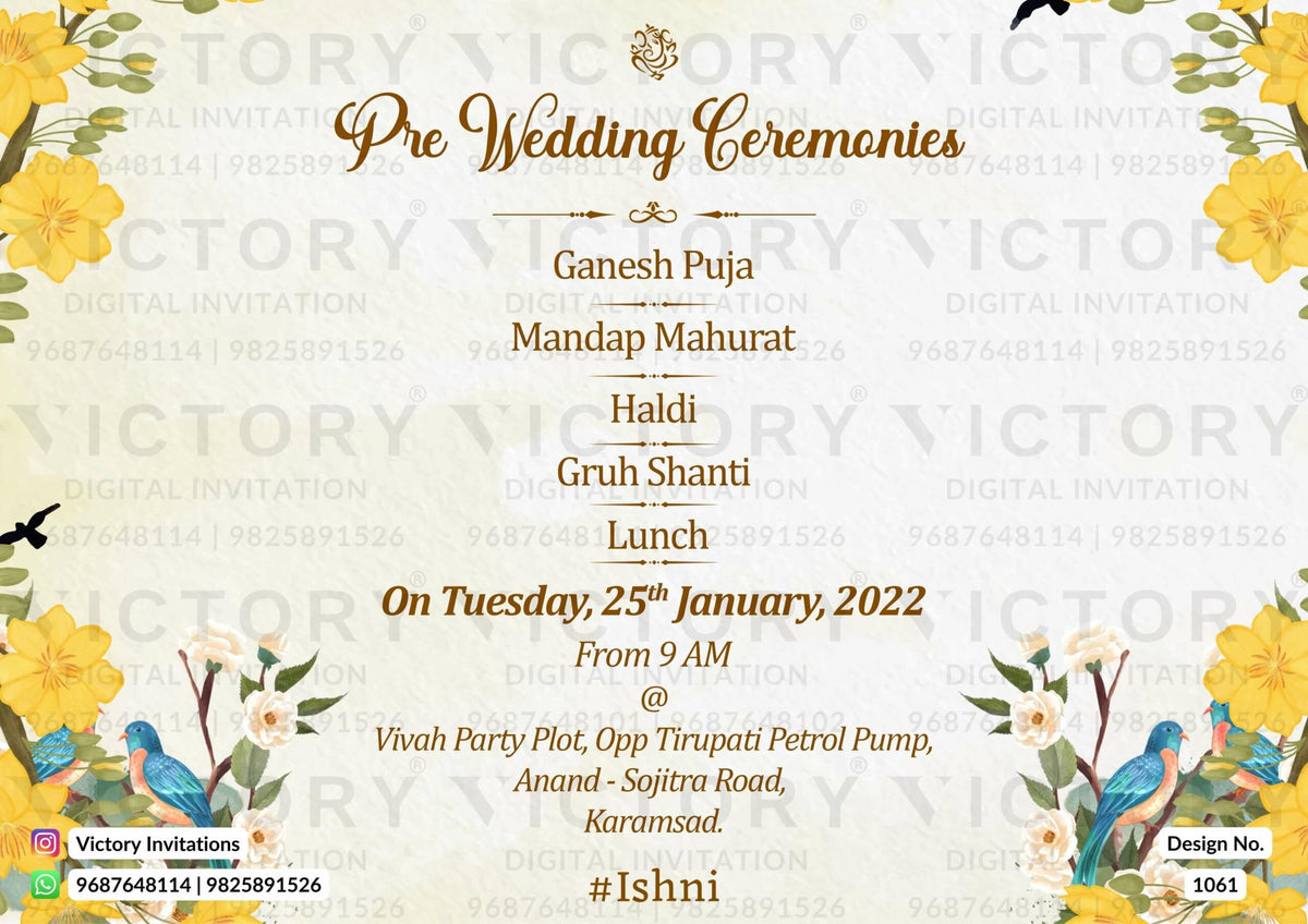 Ivory Whimsical Theme Indian Invite with Couple Caricature