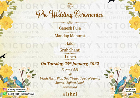 Ivory Whimsical Theme Indian Invite with Couple Caricature
