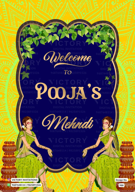 Vibrant and Pastel Shaded Indian Traditional Pre-Wedding Invitations with Classic Festive Indian Bride and Groom Doodle Illustrations