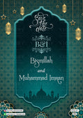 Nikah ceremony invitation video of Muslim family in english language with couple photo theme design 2002
