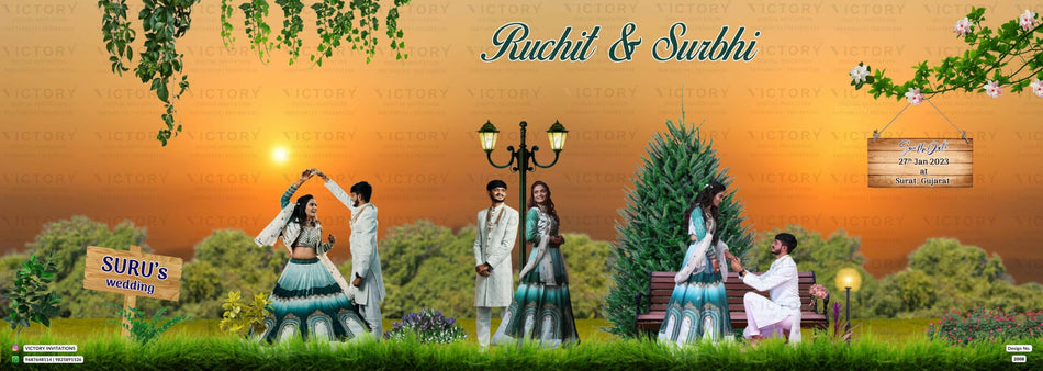 Save the Date card in english language with nature theme design 2008