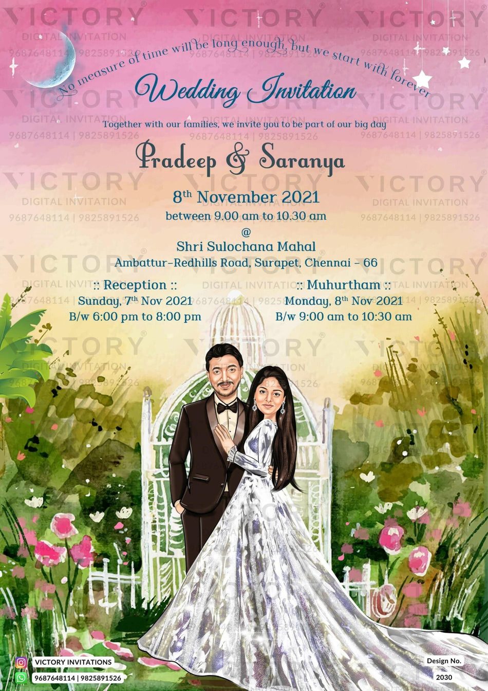 Tamil Nadu wedding invitation card Design no. 2030