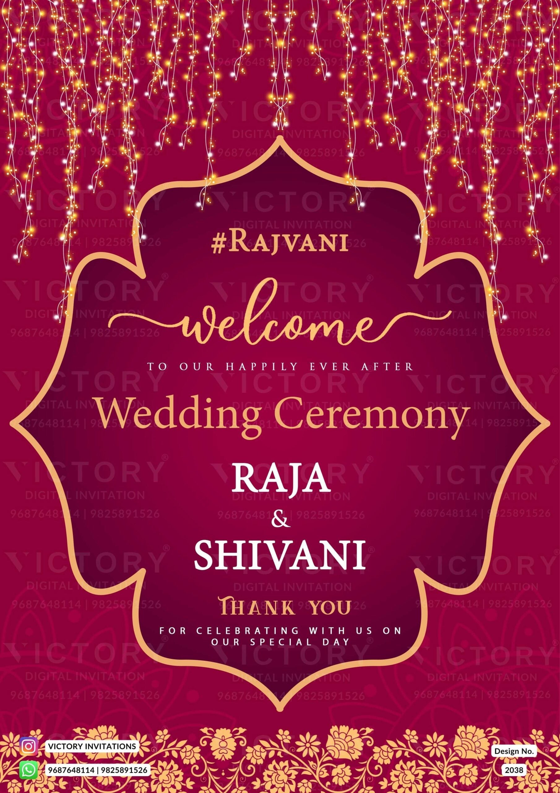 Wedding Welcome Standee design in english language with arch theme des ...