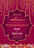 Wedding Welcome Standee design in english language with arch theme design 2038