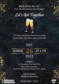 Get Together Party invitation card in english language with glittery theme design 2068