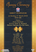 Opening invitation card in english language with ribin as shining theme design 2185