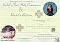 Baptism ceremony invitation card in english language with arch as minimalistic theme design 2747