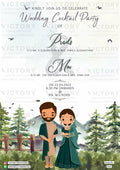 Cocktail Party invitation card in english language with  garden theme design 2765