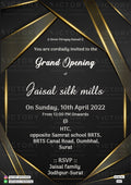 Opening invitation card in english language with frame as shining theme design 2959