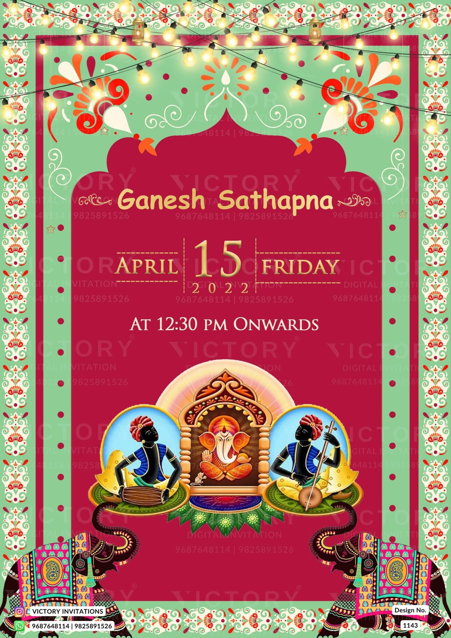 Majestic Gujarati-Indian Festivities Electronic Cards with Traditional Indian Motifs and Stunning Doodle Illustrations