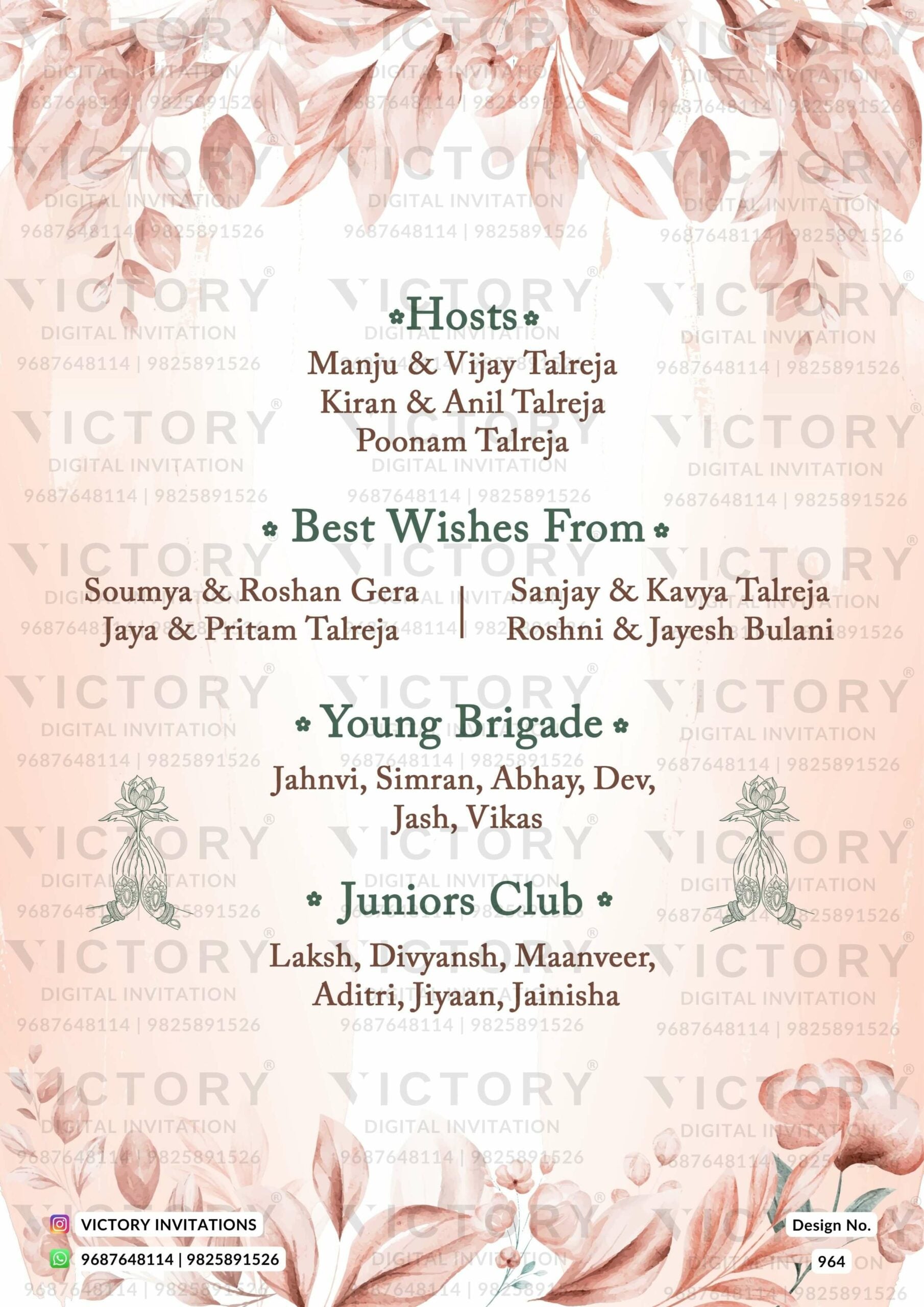 Lavish Pastel and Vibrant Shaded Vintage Floral and Whimsical Theme Indian Wedding E-invites with Stunning Couple Caricature Illustrations