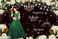 Reception Welcome Standee design in english language with hanging, string light as floral theme design 3074